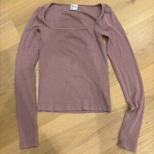 TNA HomeStretch Cotton Jersey Scoop Neck Long Sleeve Top Women’s Size XXS